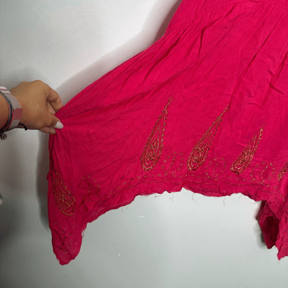 Free People Meadows of Medallion Tunic Dress Pink Embroidered Mini y2k M NWT - Picture 5 of 10